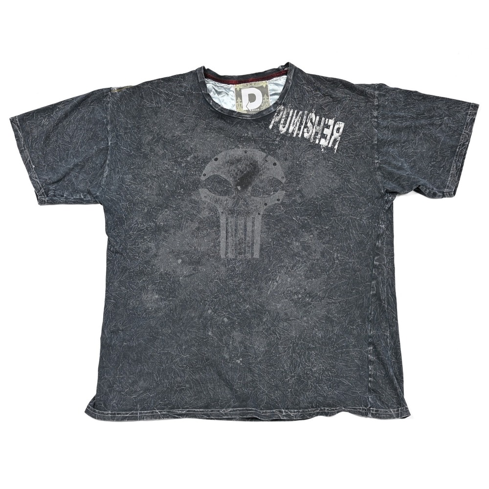 Distressed Devolve Punisher Skull Men's XL Marvel Comics Goth Printed Both Sides